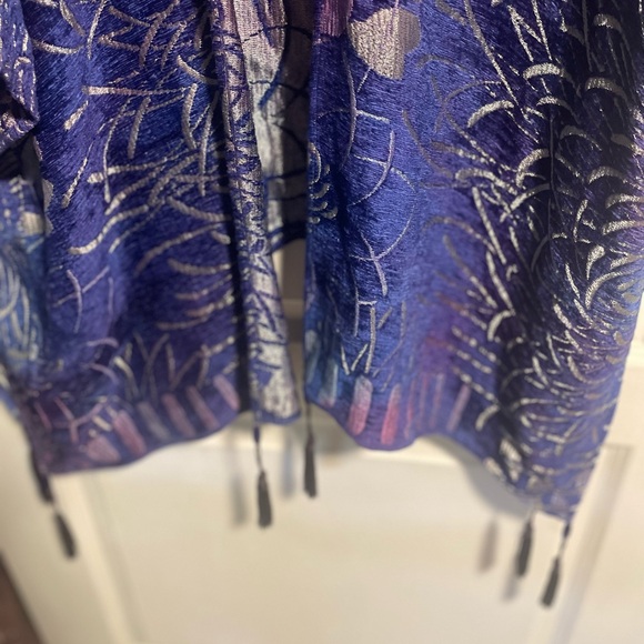 *Rare Vintage Designer Piece* Zonda Nellis Silk Blend Tapestry Kimono Cardigan - Picture 5 of 16